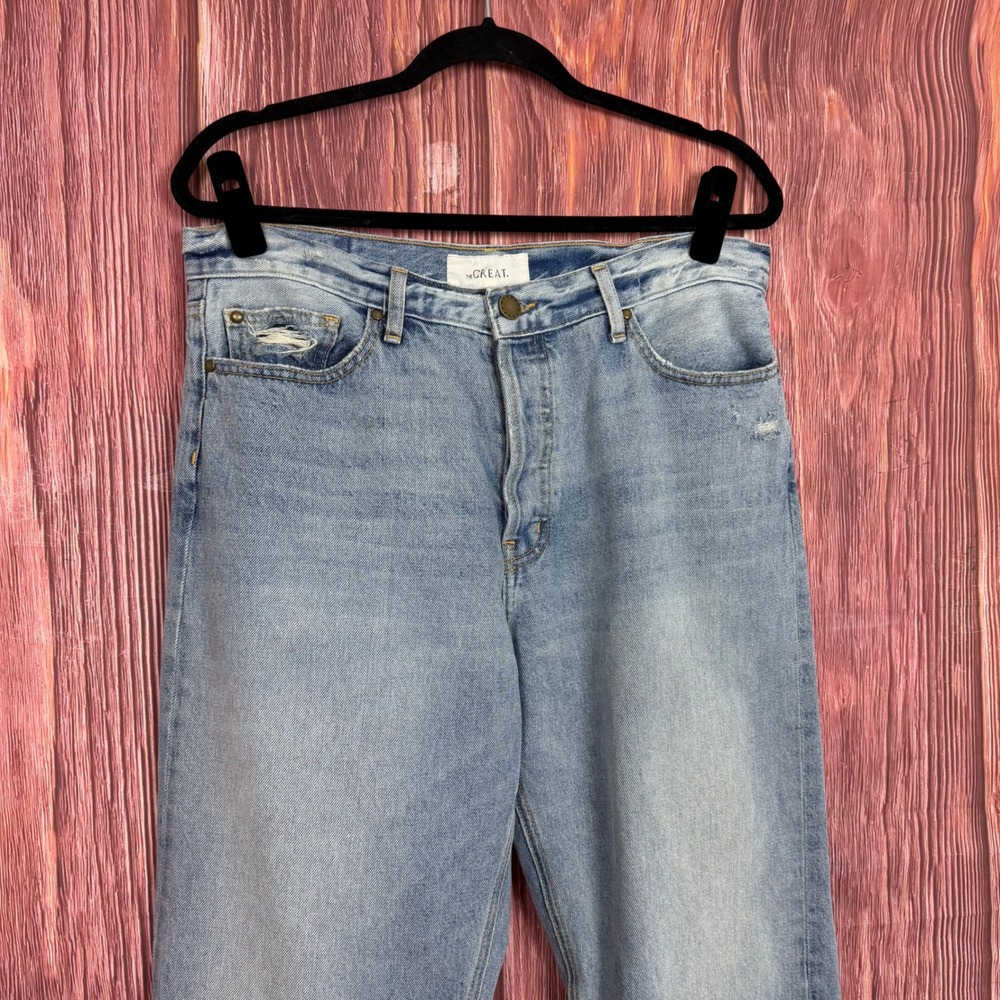 The Great The Wayne Jean Light Wash Straight Leg Raw Hem Denim Size 30 - Picture 2 of 7